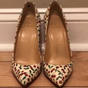 Christian Louboutin White Pigalle Follies Cerise